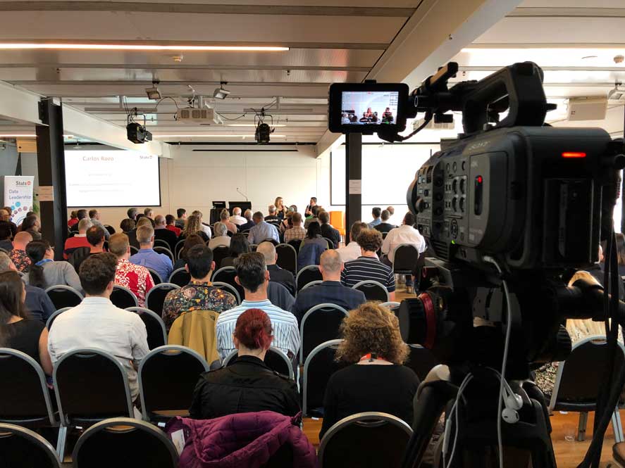 Videographer filming an event