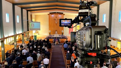 Video events- Camera filming funeral 2021